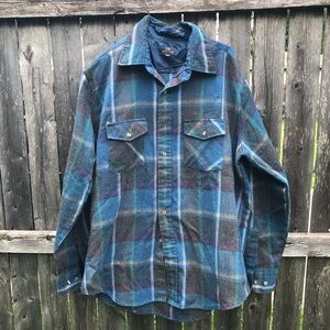 Men's Lightweight Plaid Shirt Jacket in Blue and Teal
